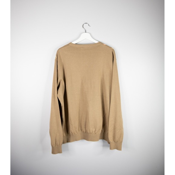 St. Croix Knits Sweater Mens Large Tan Brown Orange Abstract Wavy Pattern Cotton - Picture 3 of 5